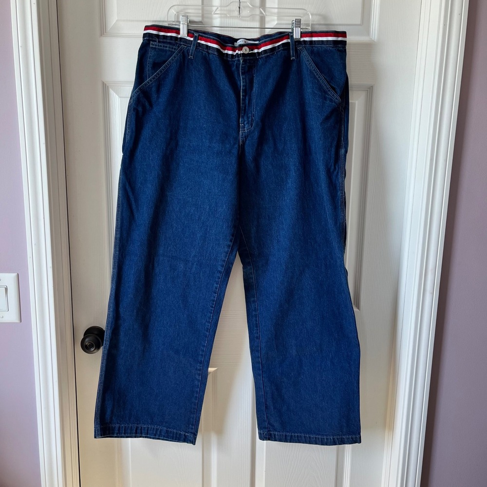 Tommy‎ Hilfiger Woman Carpenter Jeans Dark Wash Blue Size 31 Striped Waist
